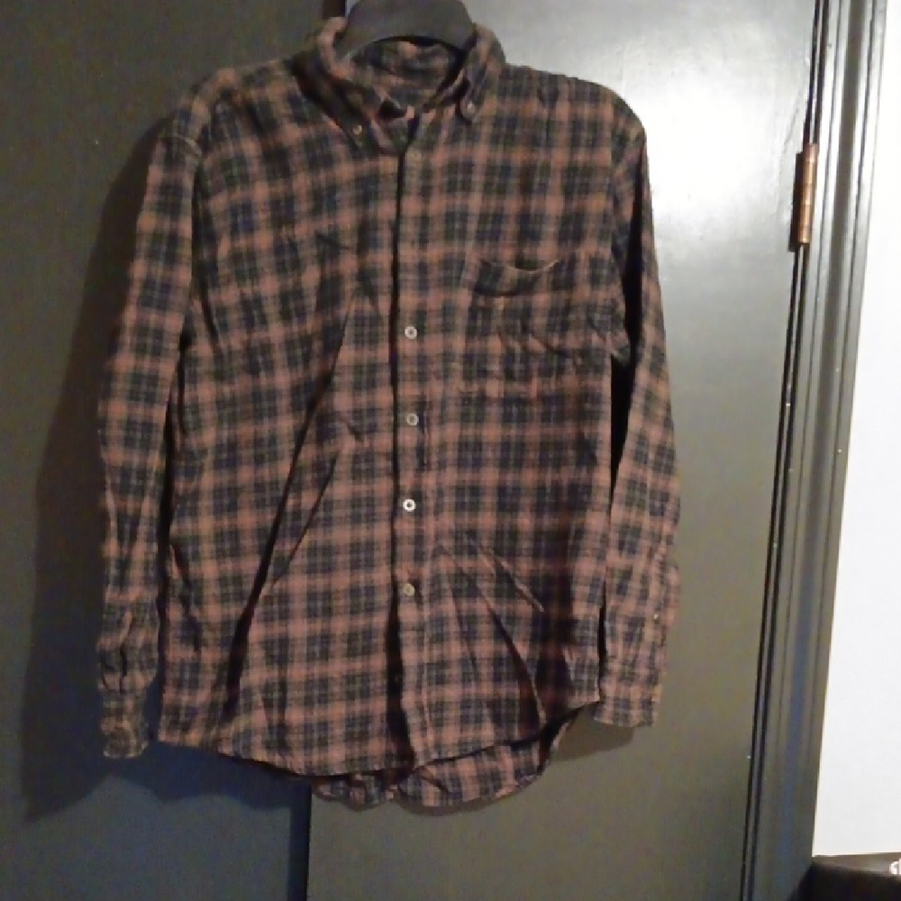 Plaid Men's Shirt - Brown and Black